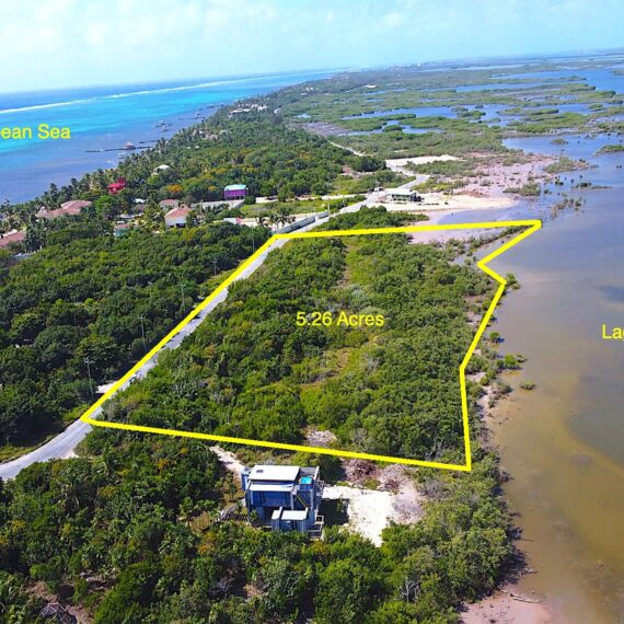 5.26 Acres of Prime land with lagoon frontage on North Ambergris Caye