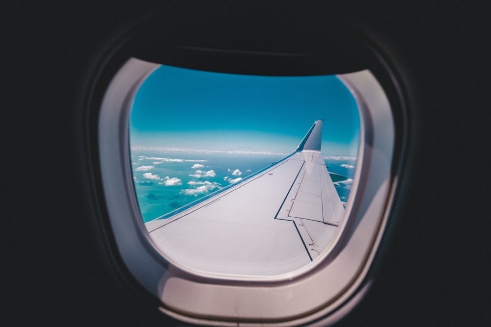 airplane window caribbean
