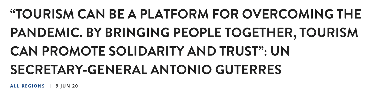 UN TOURISM RESTART