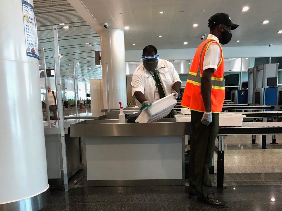 sanitization airport US america Antigua caribbean