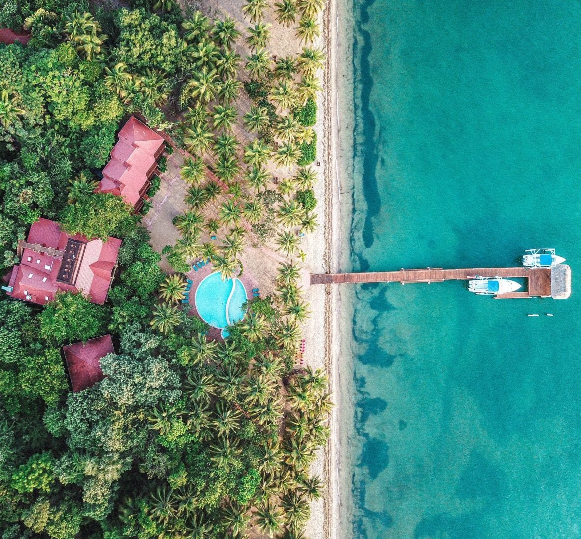 Hamanasi aerial belize resort