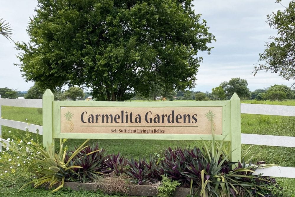 carmelita-gardens-sustainable-living-self-sufficient-belize-cayo sign