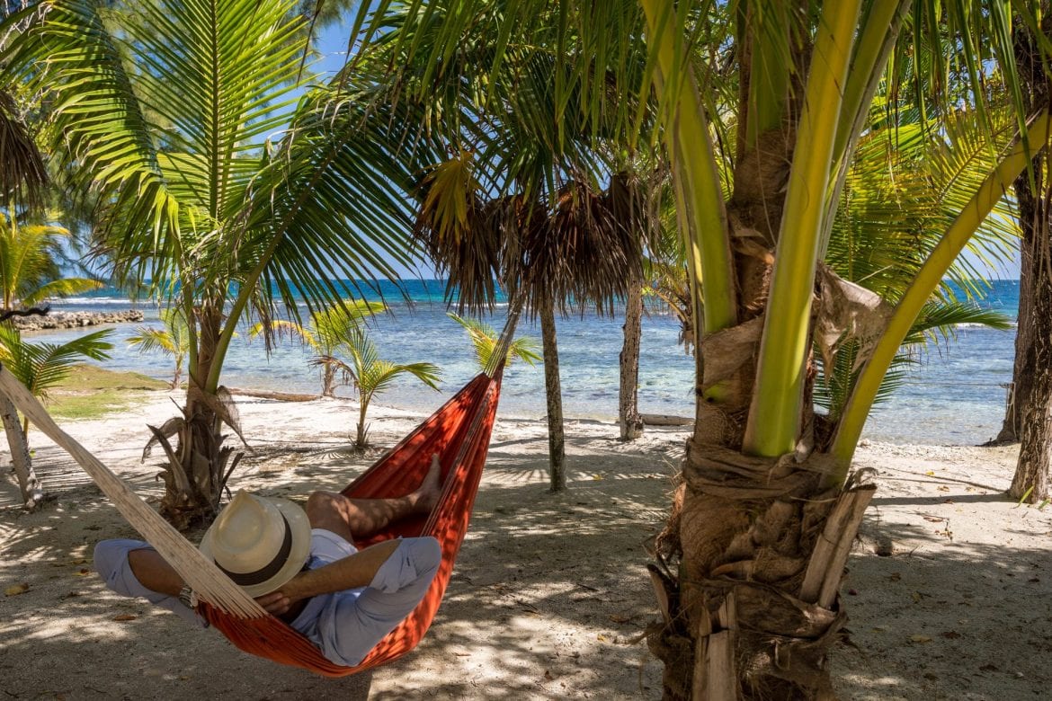 Coral Caye hammock beach