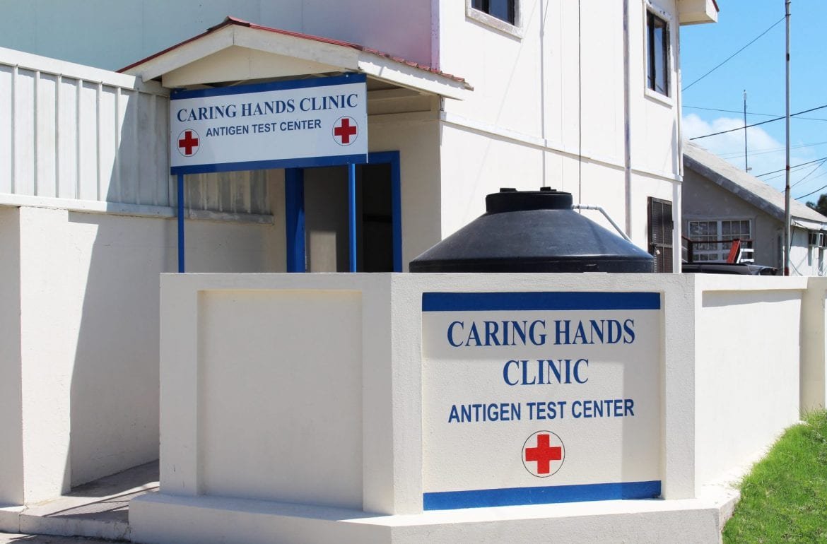 caring hands clinic Belize City tza Maya island air covid test exterior