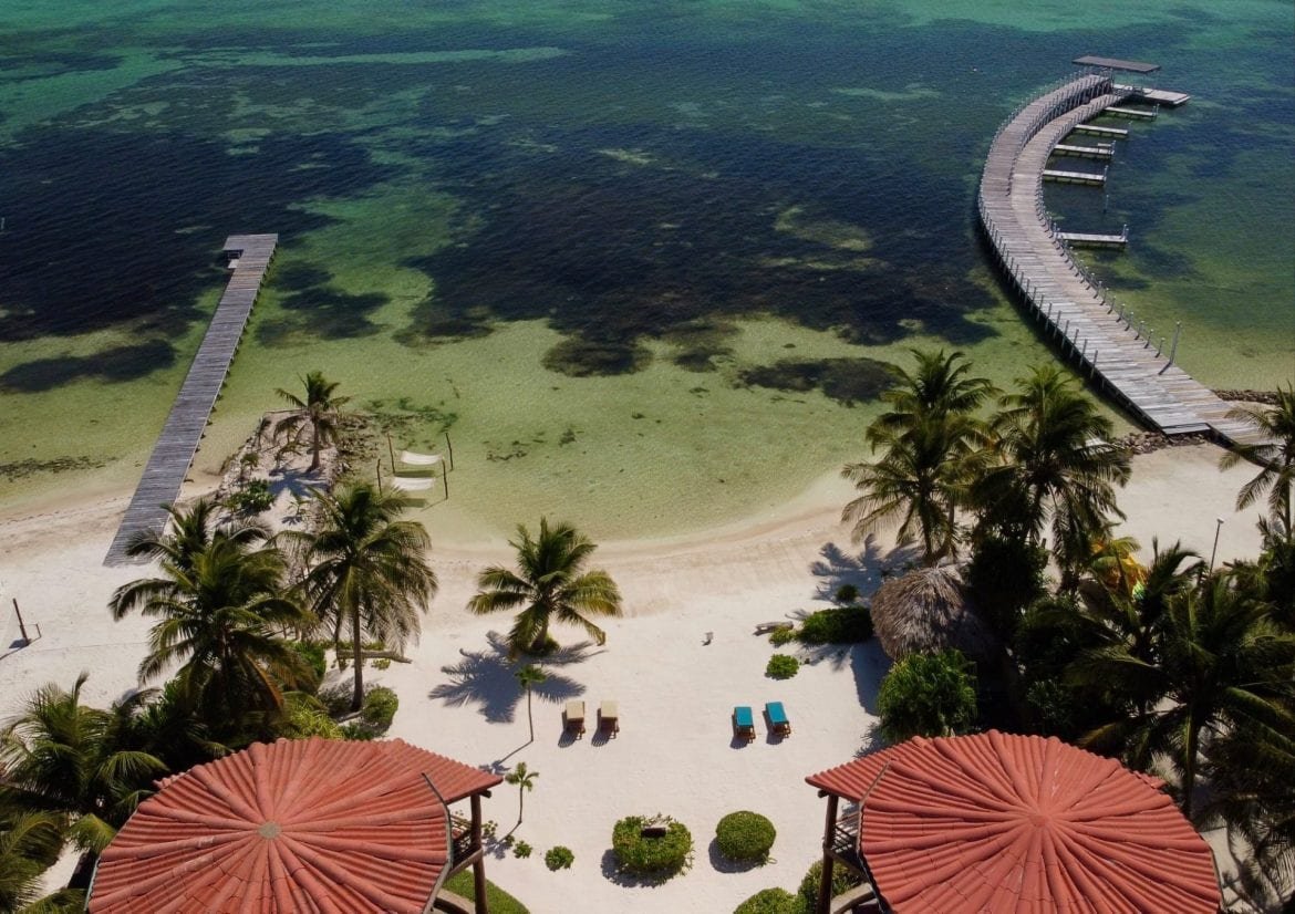 solaria villas ambergris caye belize aerial