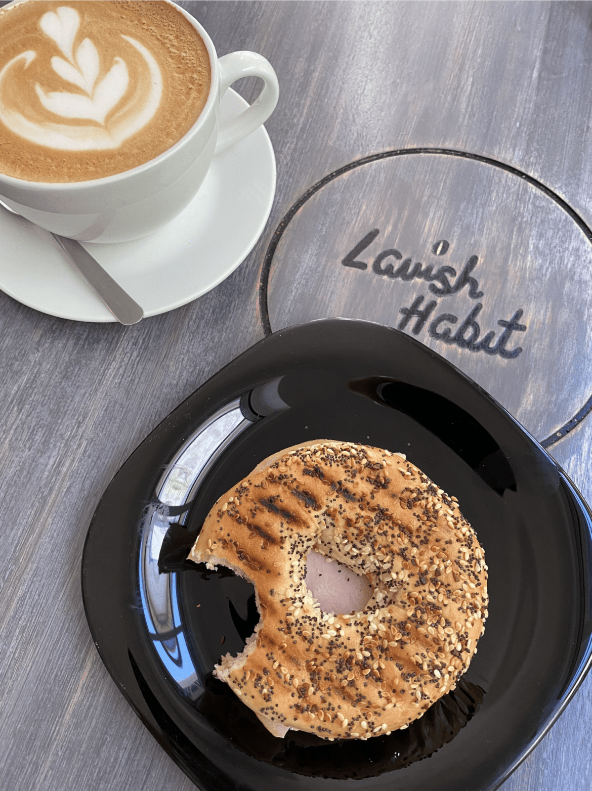 lavish habit breakfast bagel coffee cafe belize