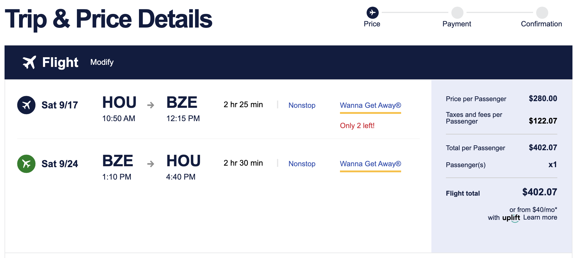 houston-belize-cheap-flights-southwest-september-2022