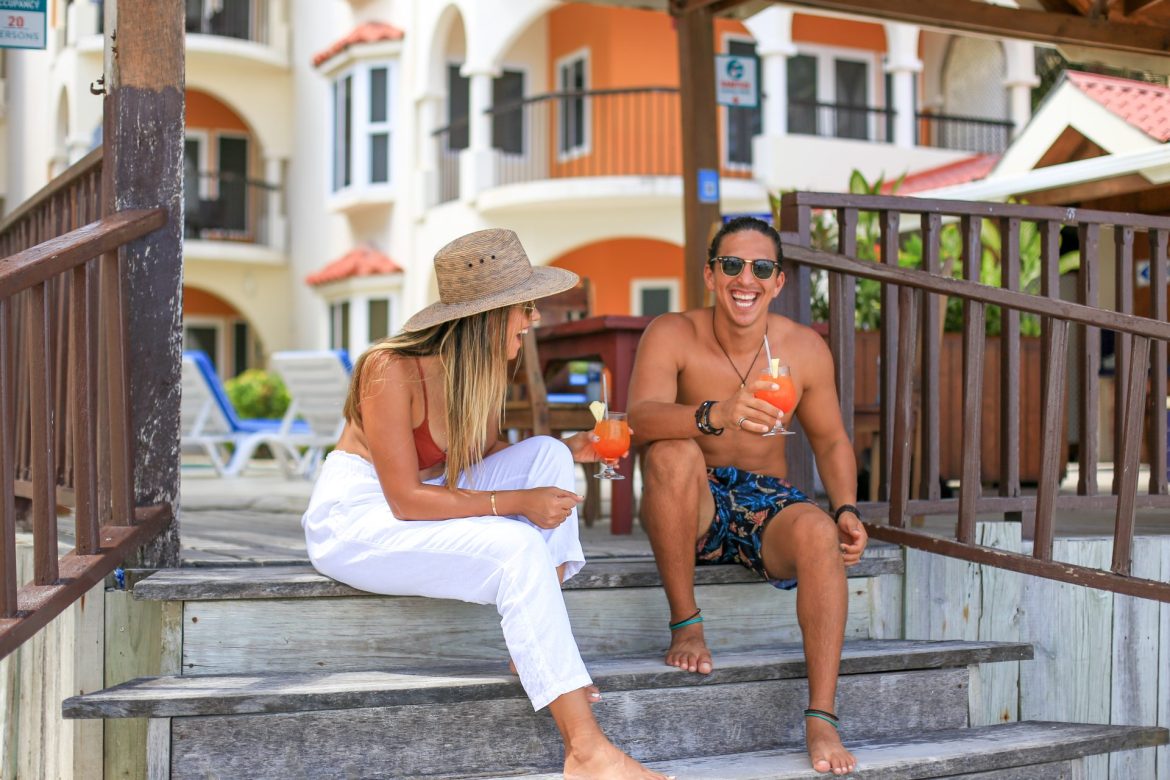 model couple sunbreeze suites belize ambergris caye