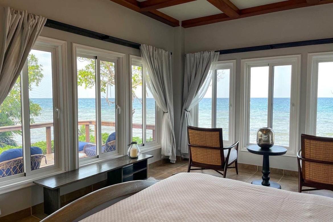 new beach cabanas ray caye belize island