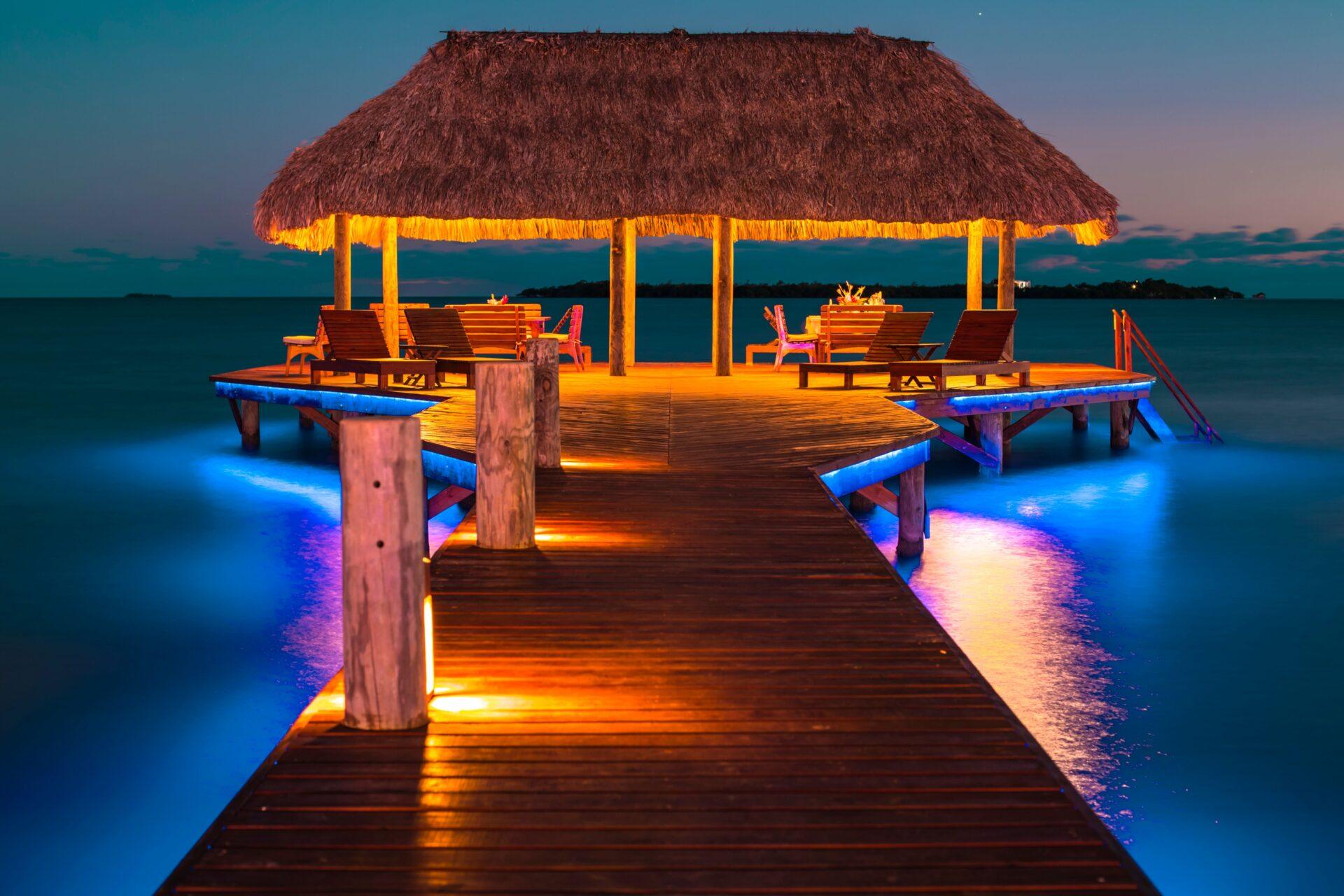 Pier-Dusk-Dinner-Chabil-Mar-Resort-Belize
