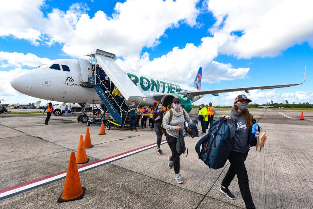 frontier-airlines-inaugural-flight-belize-pgia-bze-passengers